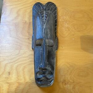 Artisan Carved Tribal Mask - Black